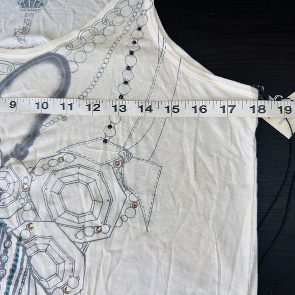 Key Closet Top Womens Large Frenchie Bulldog Tank Rhinestone Swarovski Crystal - Picture 8 of 9